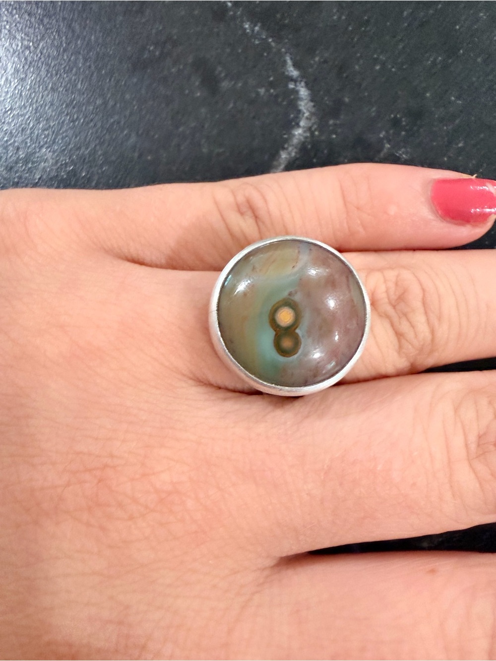 Gorgeous Ocean Jasper Silver Ring